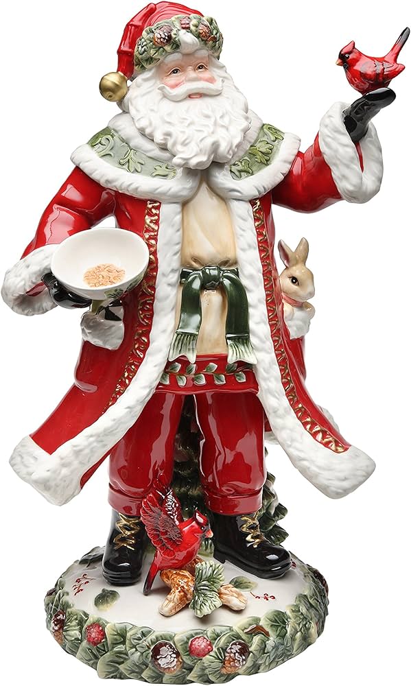 Amazon.com: Cosmos Gifts Evergreen Holiday Santa Figurine, 17-7/8